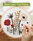Santune 3 Sets Embroidery Kit,Cross Stitch Kits for Beginners,Needlepoint Kits for Adults with Easy Stamped Floral Pattern Fabric Hand Crafts,Hoop,Needle,Women DIY Hanging Plants,Sewing Hobby